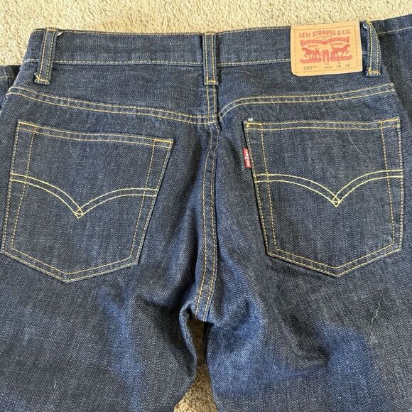 Levi’s 505 Dark Wash Jeans 28 x 28 Regular Straight Leg Denim Boys Size 16 - Picture 9 of 9